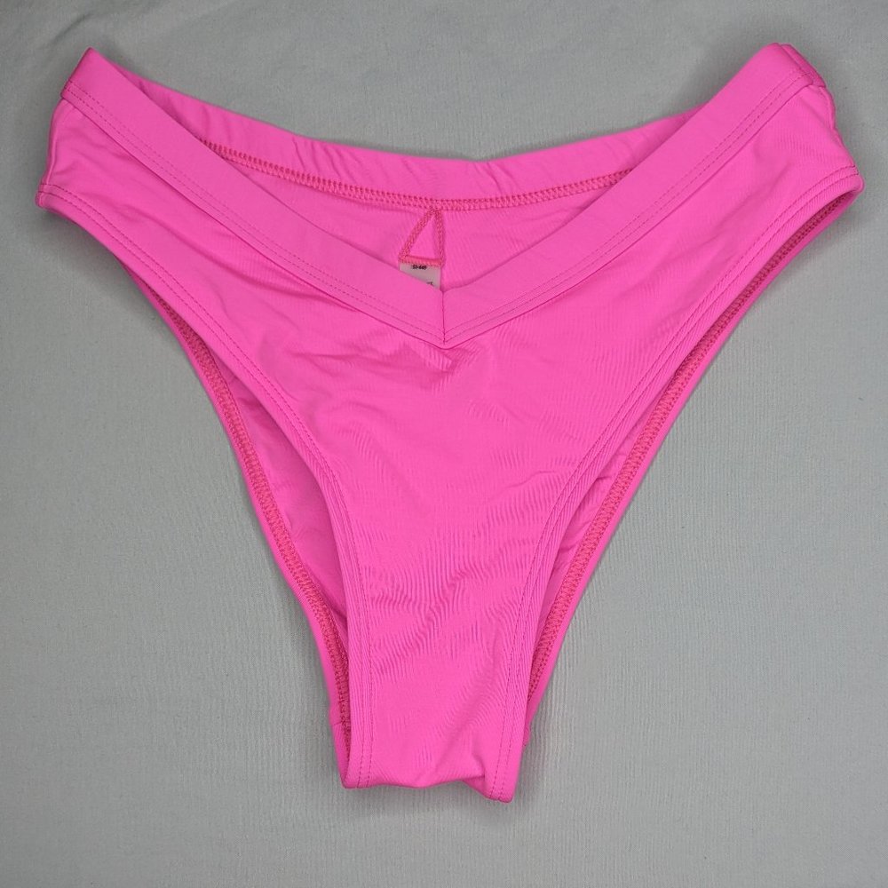 Hot Pink Magenta High Waisted Swim Bikini Bottoms (S) PINK Victoria's Secret